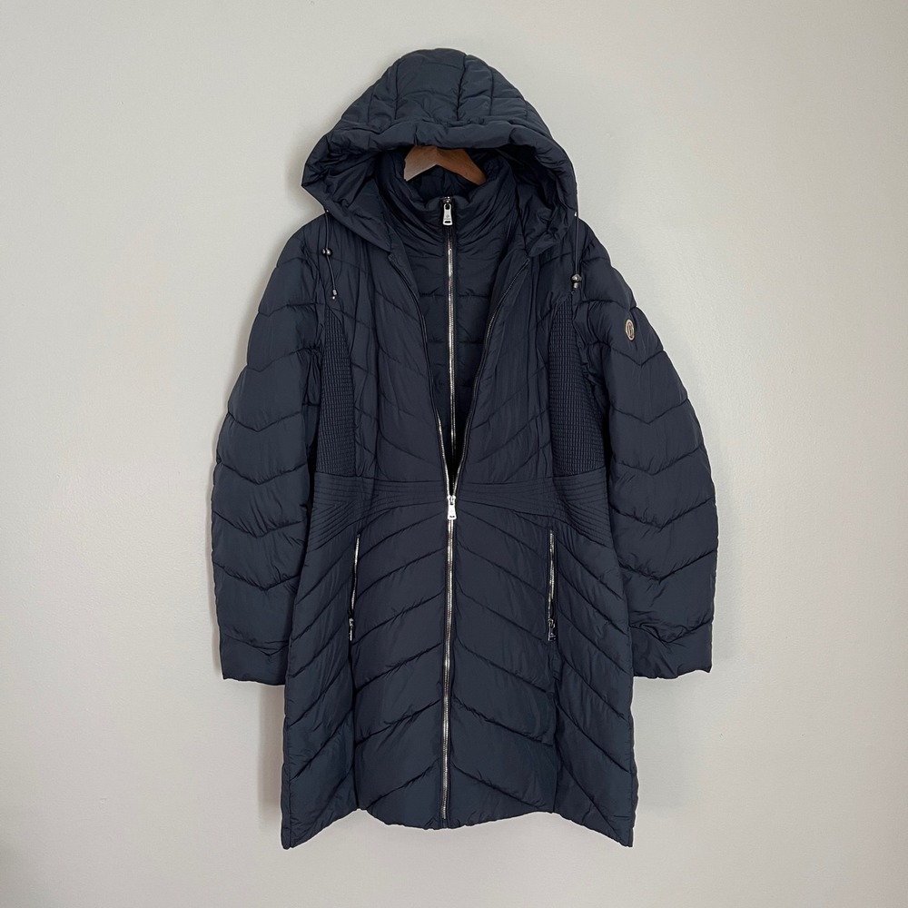 Bernardo Ecoplume Hooded Walker Women's Puffer Coat XXL